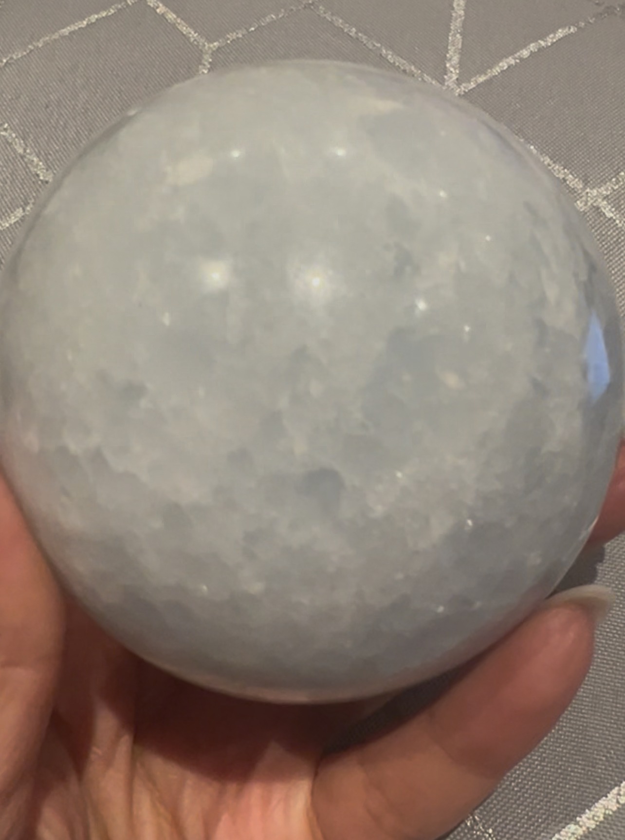 Blue Calcite Sphere (635g) (70mm)
